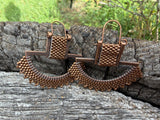 Bronze delica beaded earrings, Native American beaded earrings, Ulu beaded earrings, unique earrings