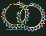 Picasso turquoise beaded hoop earrings