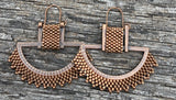 Bronze delica beaded earrings, Native American beaded earrings, Ulu beaded earrings, unique earrings
