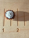 Beaded Goldstone turquoise & brown small stud earrings