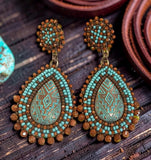 Goldstone sunset dangle earrings