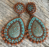 Goldstone sunset dangle earrings