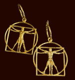 Vitruvian Man Hoop earrings, art earrings, art hoop earrings