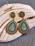 Goldstone sunset dangle earrings