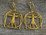 Vitruvian Man Hoop earrings, art earrings, art hoop earrings