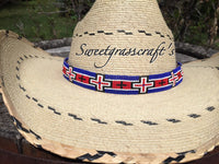 Beaded Cowboy Hat band, Western hatband, western wear, rodeo, Navajo Cross hat band