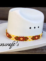 Beaded Cowboy Hat band, custom western hat band, Native American Beaded Hat band, western hat band,