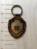 Beaded arrowhead keychain, Black keychain, Native key chain, Native American Beadwork, arrowhead keychain, Indigenous keychain