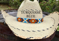 Beaded Cowboy Hat band, custom western hat band, Native American Beaded Hat band, western hat band,