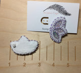 Beaded purple earrings, beaded earrings, purple butterfly earrings, beaded purple & white Indigenous earrings, Powwow earrings