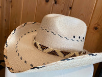 Cream Beaded Cowboy Hat Band, Native American Beaded Cowboy Hat band, Western Hat Band