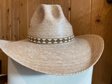 Beaded diamond cowboy hat band, Native American beaded brown cowboy hat band, Western Hat Band