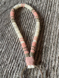 Pink Beaded keychain, Keychain, purse wristlet, beaded key fob, key chain, Native Beadwork, bridesmaids gift
