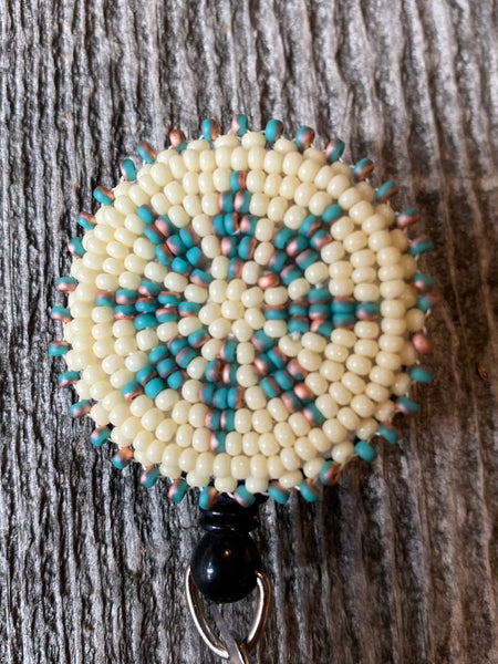 Copper beaded badge reel – Sweetgrass Crafts