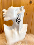 Native American Beaded Earrings, black & white beaded earrings, Mardi Gras earrings