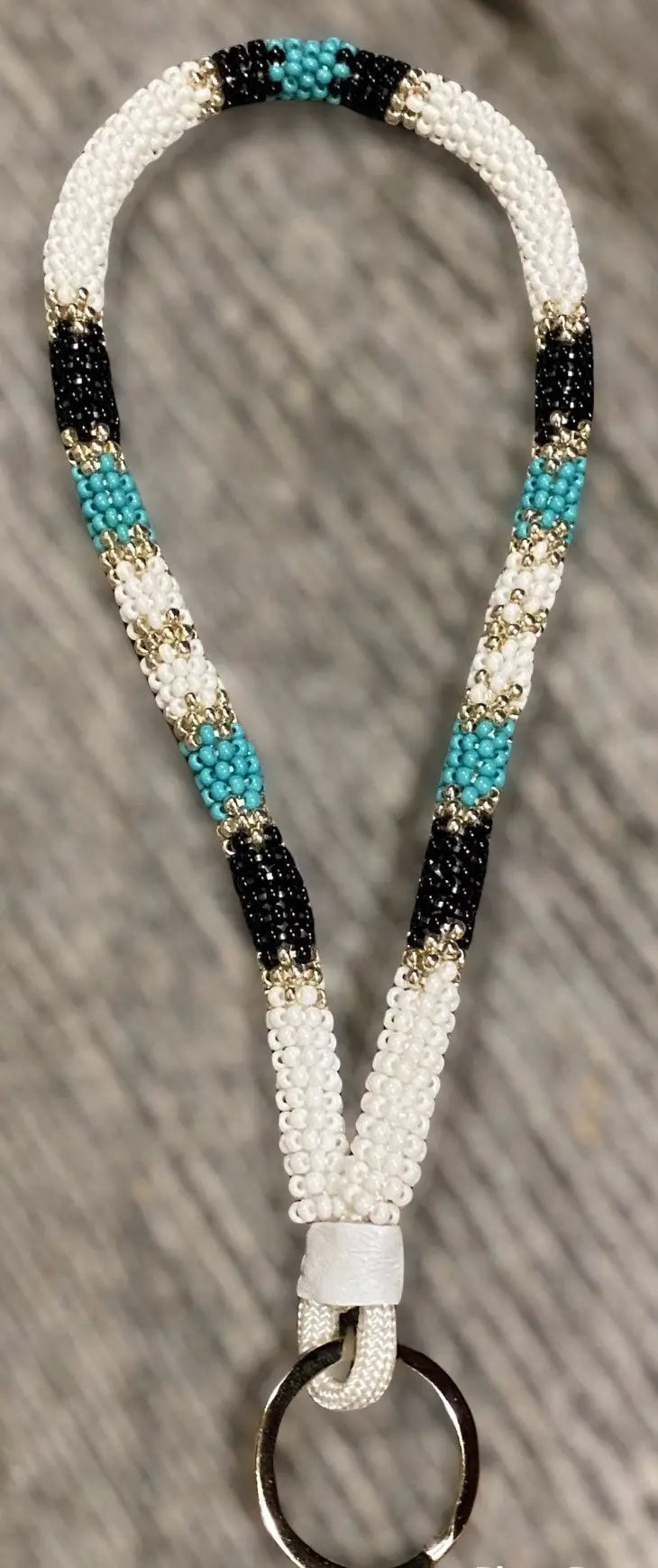 Beaded 8” choose your color wristlet, longer keychain - Sweetgrass