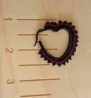 Black 1 1/2” inch beaded hoop earrings, black hoop earrings, hoop earrings,  40 mm light earrings