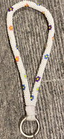 Beaded flower key chain, 5” wristlet beaded keychain, Beaded wristlet, beaded key fob, Flower wristlet