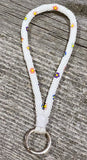 Beaded flower key chain, 5” wristlet beaded keychain, Beaded wristlet, beaded key fob, Flower wristlet