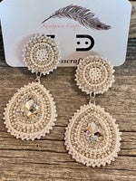 White Wedding earrings, elopement earrings, wedding earrings, white earrings, statement earrings