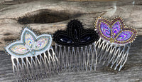 Native American beaded hair comb, purple hair comb, Regalia, Girls regalia, hair accessory, beaded comb