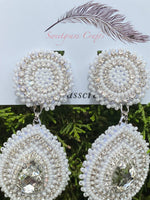 White Wedding earrings, elopement earrings, wedding earrings, white earrings, statement earrings