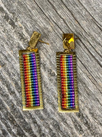 Stainless steel gold or silver pride earrings, hypoallergenic LGTBQ earrings, Pride earrings