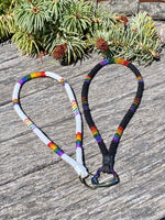 Pride key chain, Pride wristlet beaded keychain, black & rainbow wristlet, beaded key fob, two spirit keychain