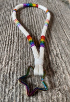 Pride key chain, Pride wristlet beaded keychain, black & rainbow wristlet, beaded key fob, two spirit keychain