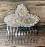 Native American beaded hair comb, Hair comb, Regalia, Girls regalia, hair accessory, beaded comb, wedding comb, beaded white comb