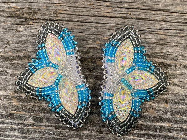 Sparkly beaded earrings, Native American beaded earrings, Indigenous beadwork, beaded earrings, unique earrings