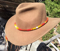 Black, brown,cream or blue round beaded hat band, beaded rope necklace, fedora hat band, western hat band, cowboy hat band