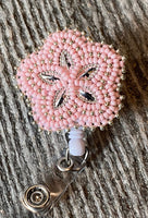 Pink & silver badge reel – Sweetgrass Crafts