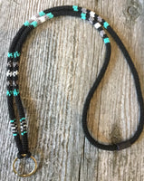 Choose your color! Beaded black lanyard, safety lanyard, breakaway lanyard, beaded badge holder, pass holder, beaded ID holder