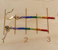 Pride Bar earrings, beaded LGBTQ stick earrings, dainty earrings, simple earrings, modern earrings, beaded bar earrings