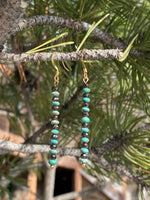 Turquoise chocolate bar earrings, Kingman turquoise & chocolate stick earrings