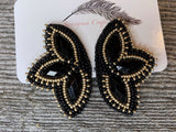 Black & gold Mardi Gras earrings