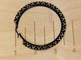 Black & gold 2 1/2” inch large beaded hoop earrings