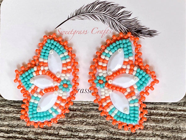 Coral & turquoise earrings