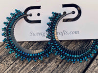 black blue hoop earrings 