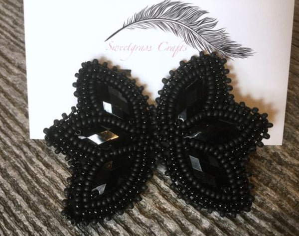 Black Mardi Gras earrings