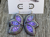 Silver & multi colour Mardi Gras earrings
