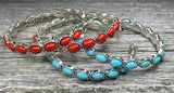 Turquoise or red hoops