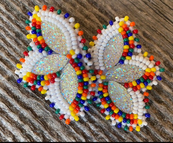 Colorful Mardi Gras earrings
