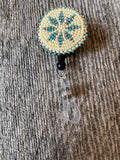 Turquoise beaded badge reel