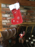 beaded leather christmad stocking