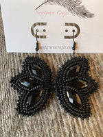 Black Mardi Gras earrings