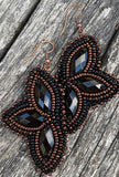 Black & bronze Mardi Gras earrings