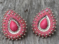 Soft pink teardrop earrings