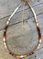 Southwest round beaded hat band, beaded rope necklace